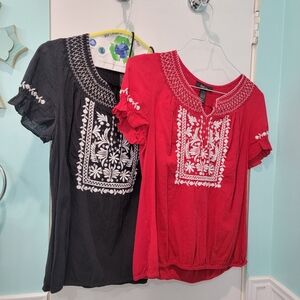 2 peasant blouses $12 for both